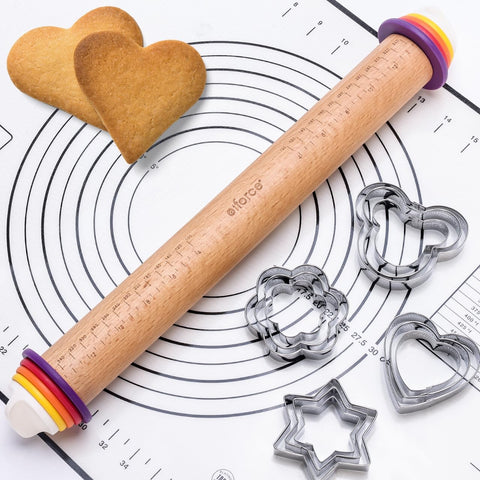 Olforce wooden rolling pin ready for smooth, even dough rolling.