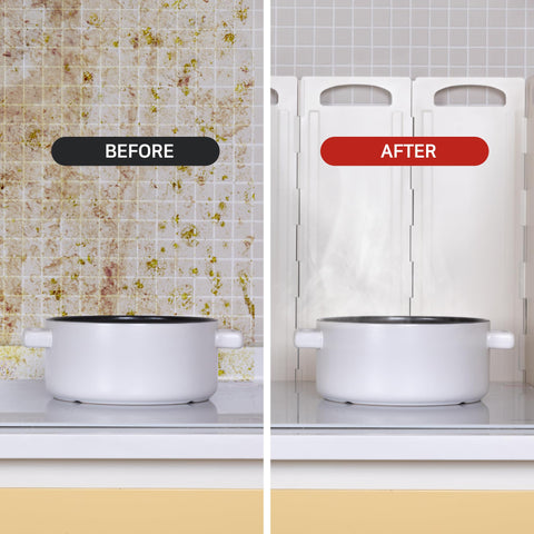 OLG accordion-design guard extends to fit various pots and pans.