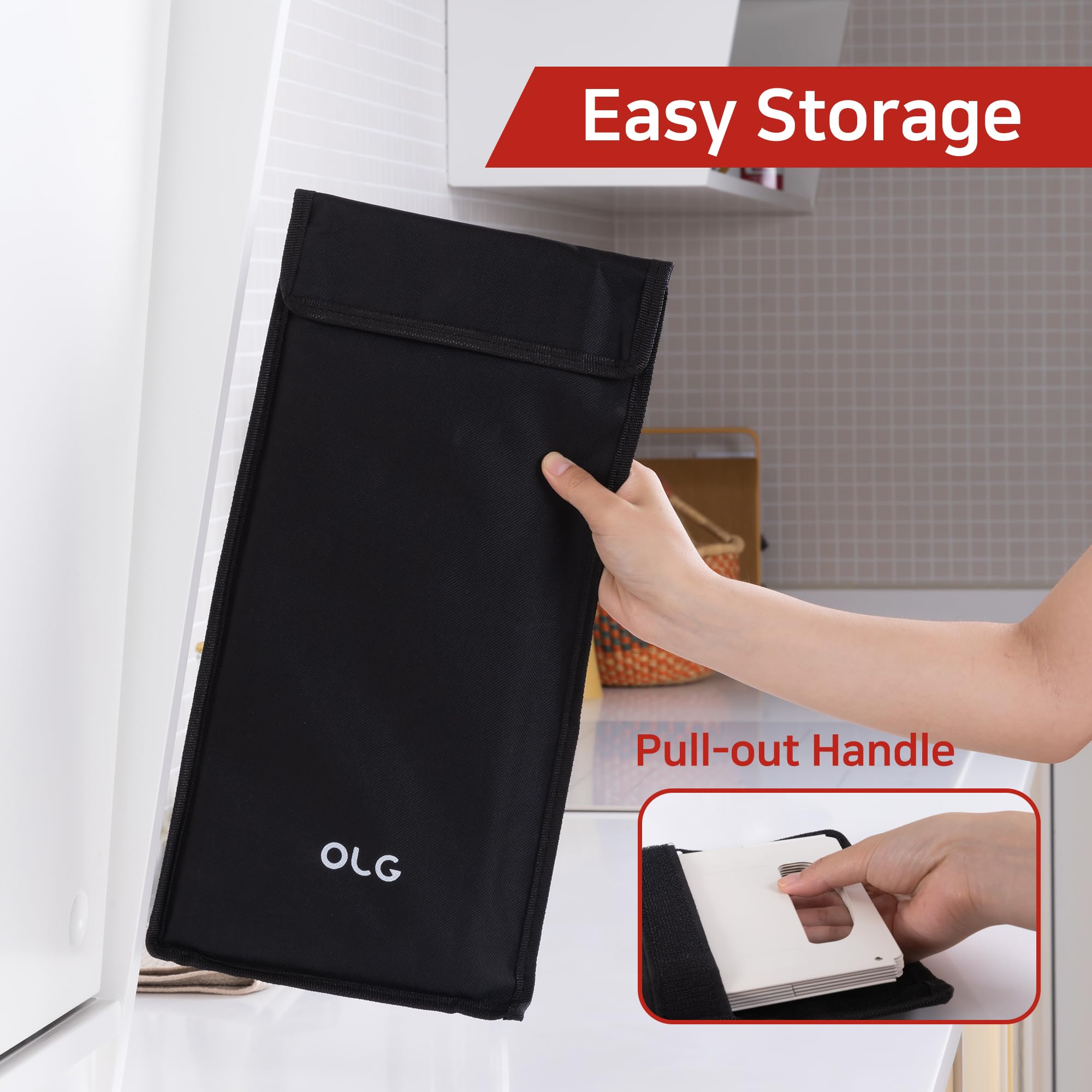 OLG adjustable guard covers cookware of many sizes.