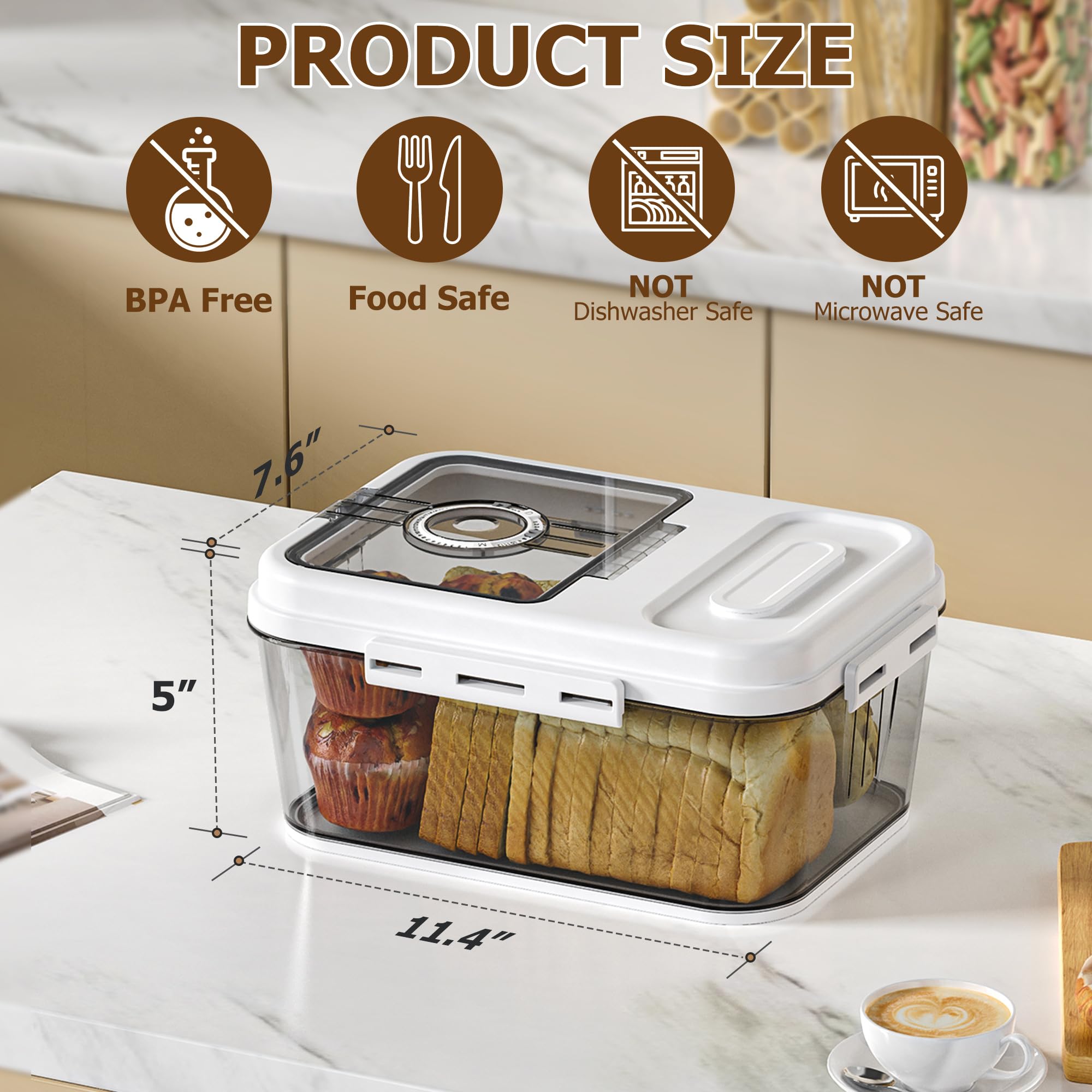 Olimingse countertop bread box keeps kitchen tidy and organized