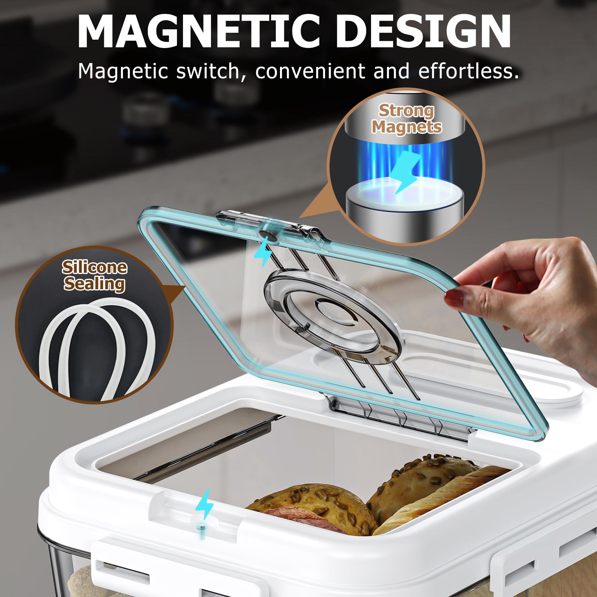Olimingse multipurpose bread box stores snacks and fruits neatly