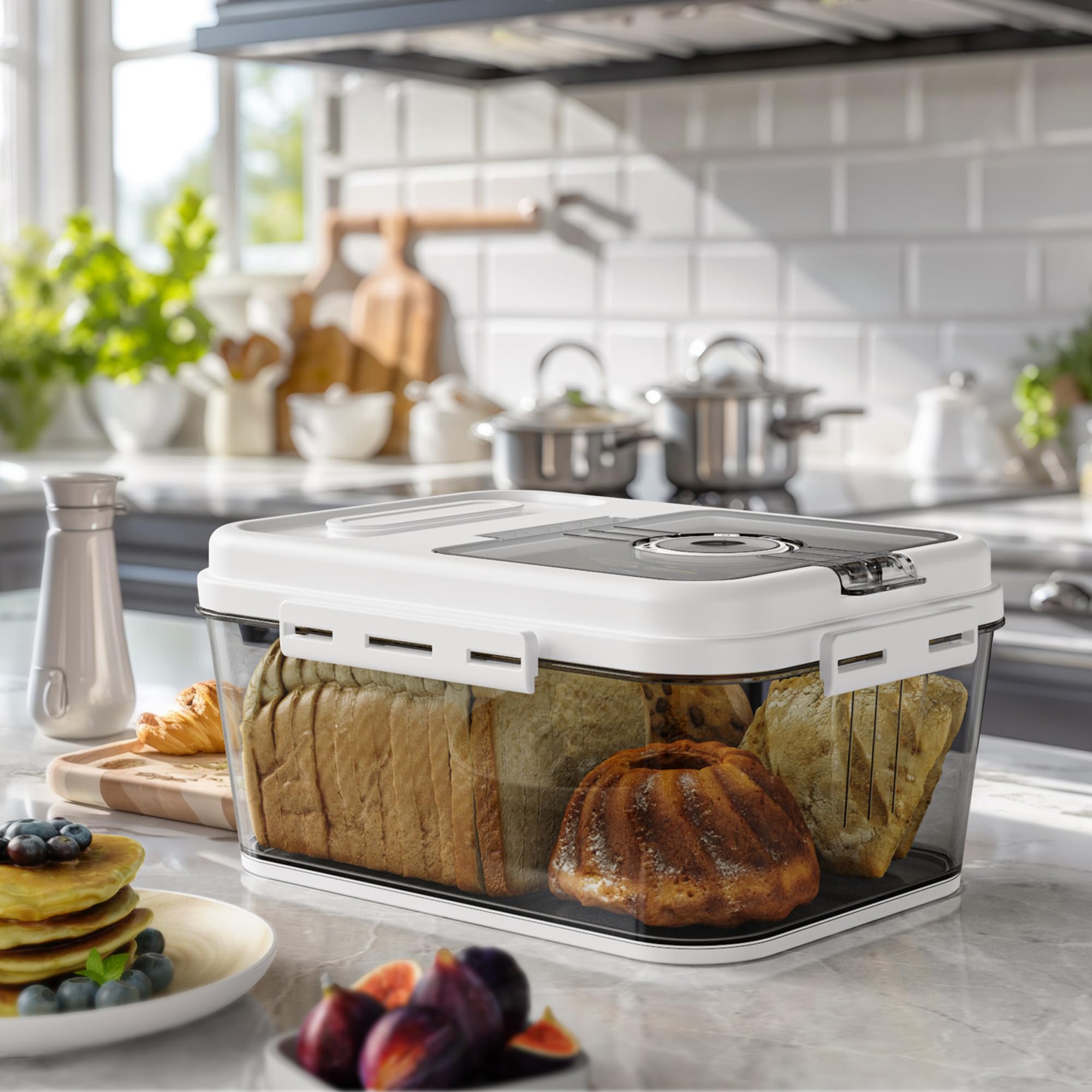 Olimingse bread box with time dial to track bread storage dates