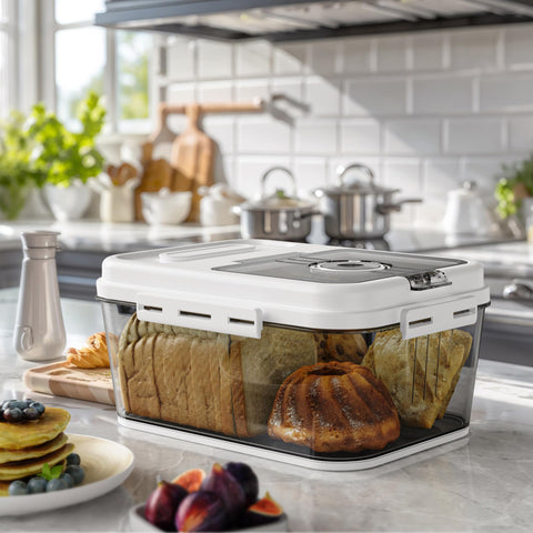 Olimingse bread box with time dial to track bread storage dates