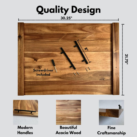 Olive Everything acacia wood stove cover supports dining prep and stylish display