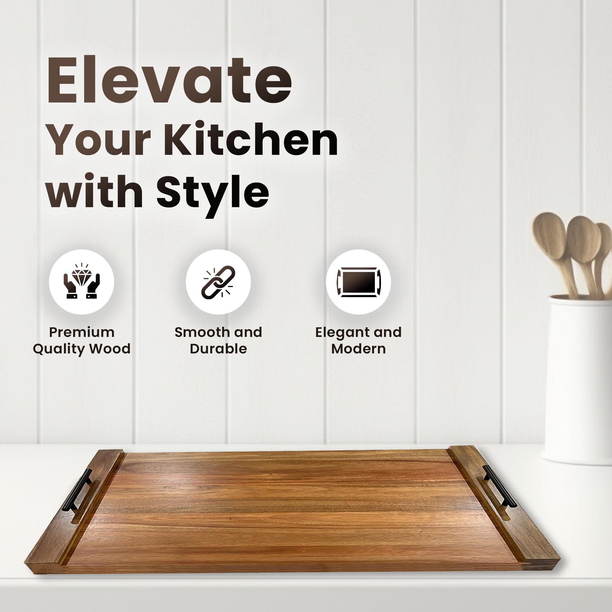 Olive Everything kitchen counter space extender helps with prep and serving
