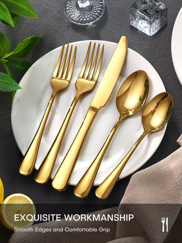Ollex Gold Silverware Set elegant gift-box presentation for weddings