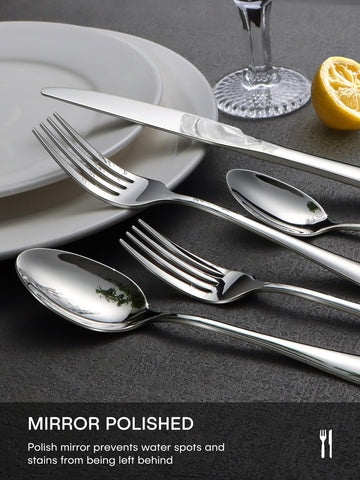 Ollex 30pc dessert spoons with gleaming shine for stylish service