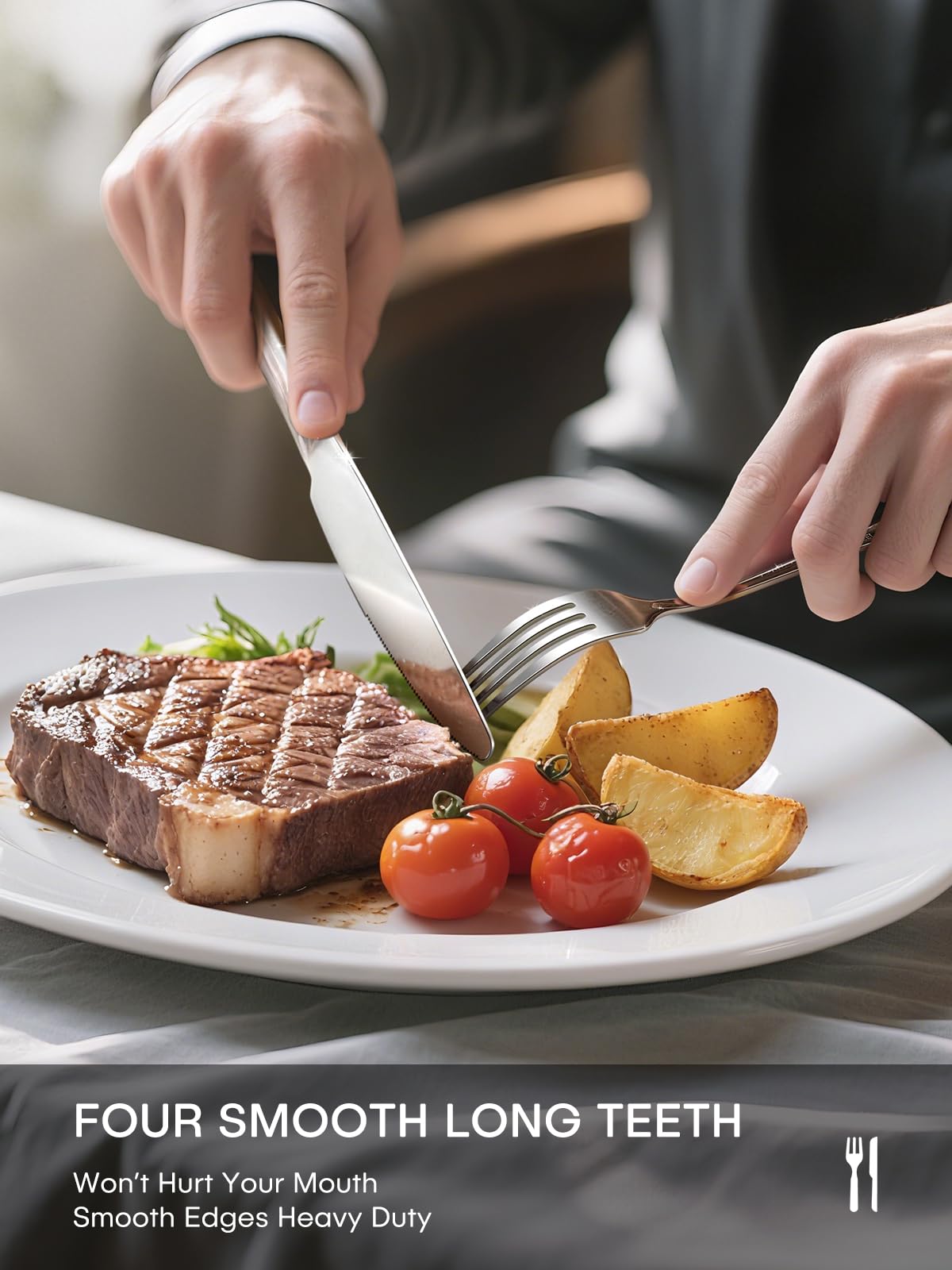 Ollex 30pc dinner forks with seamless surface for easy cleaning