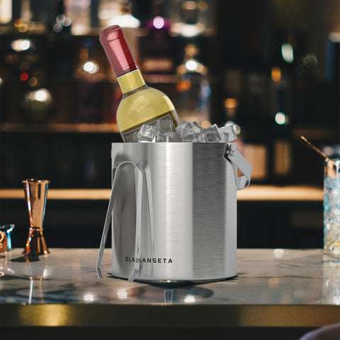 Olmaanseta double-wall insulated ice bucket preserves chill for hours.