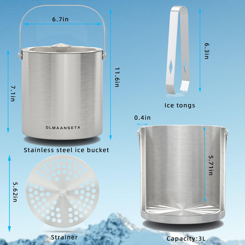 Olmaanseta ice bucket in use at party keeps ice visible and accessible.