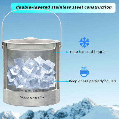 Olmaanseta bucket features built-in strainer for smooth pouring.