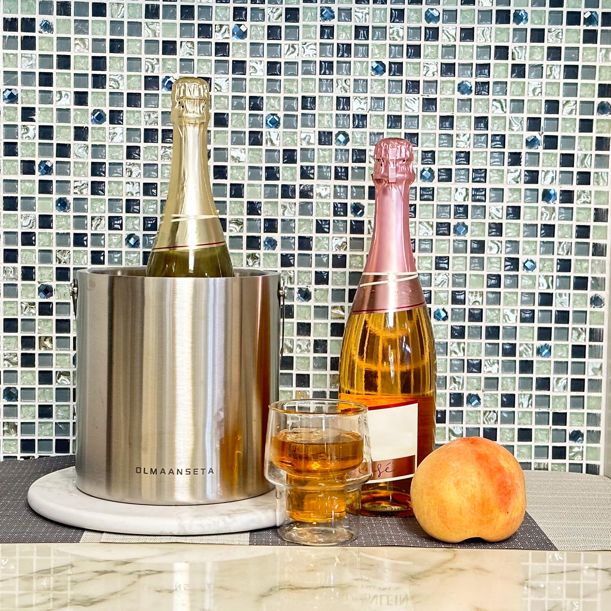 Olmaanseta stainless steel party ice bucket durable for celebrations.