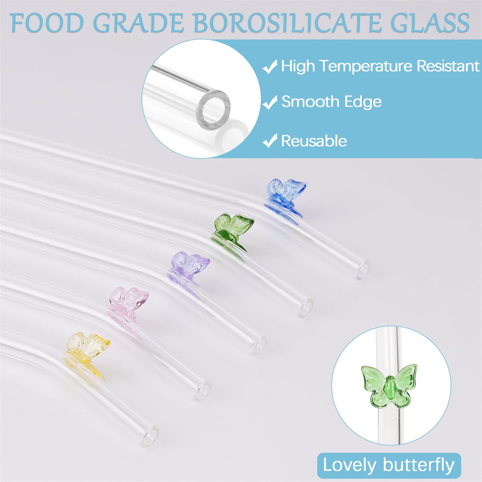 Olpchee borosilicate glass straw is dishwasher-safe and reusable for everyday use.