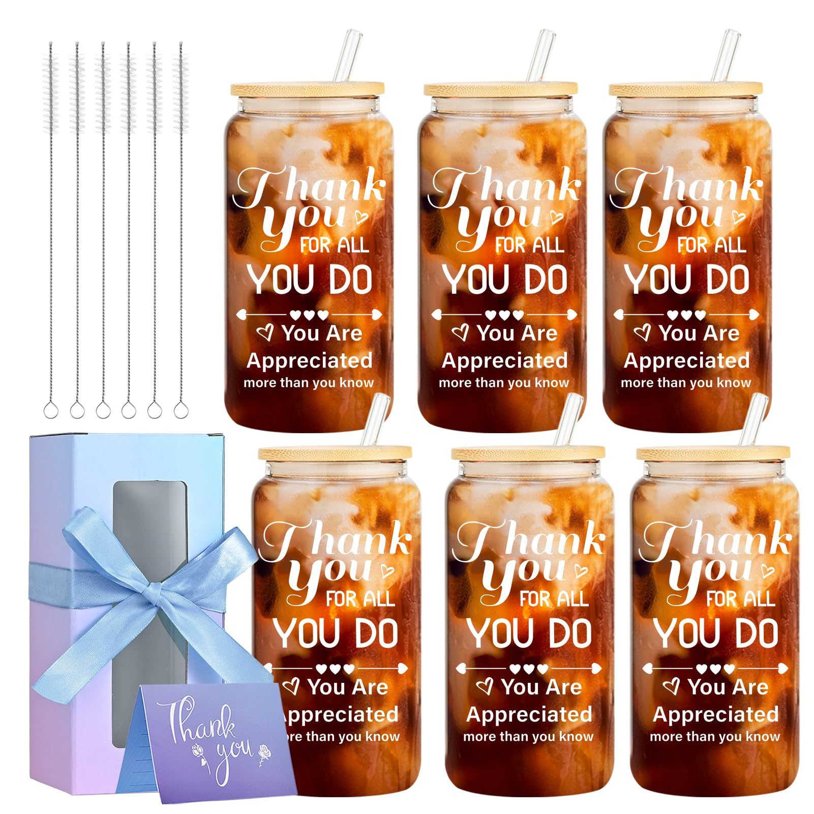 OLSUNOR 6-piece gift set with can-shaped glasses ideal for team appreciation