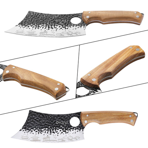 OLULU butcher meat cleaver 7in for efficient chopping of tougher cuts