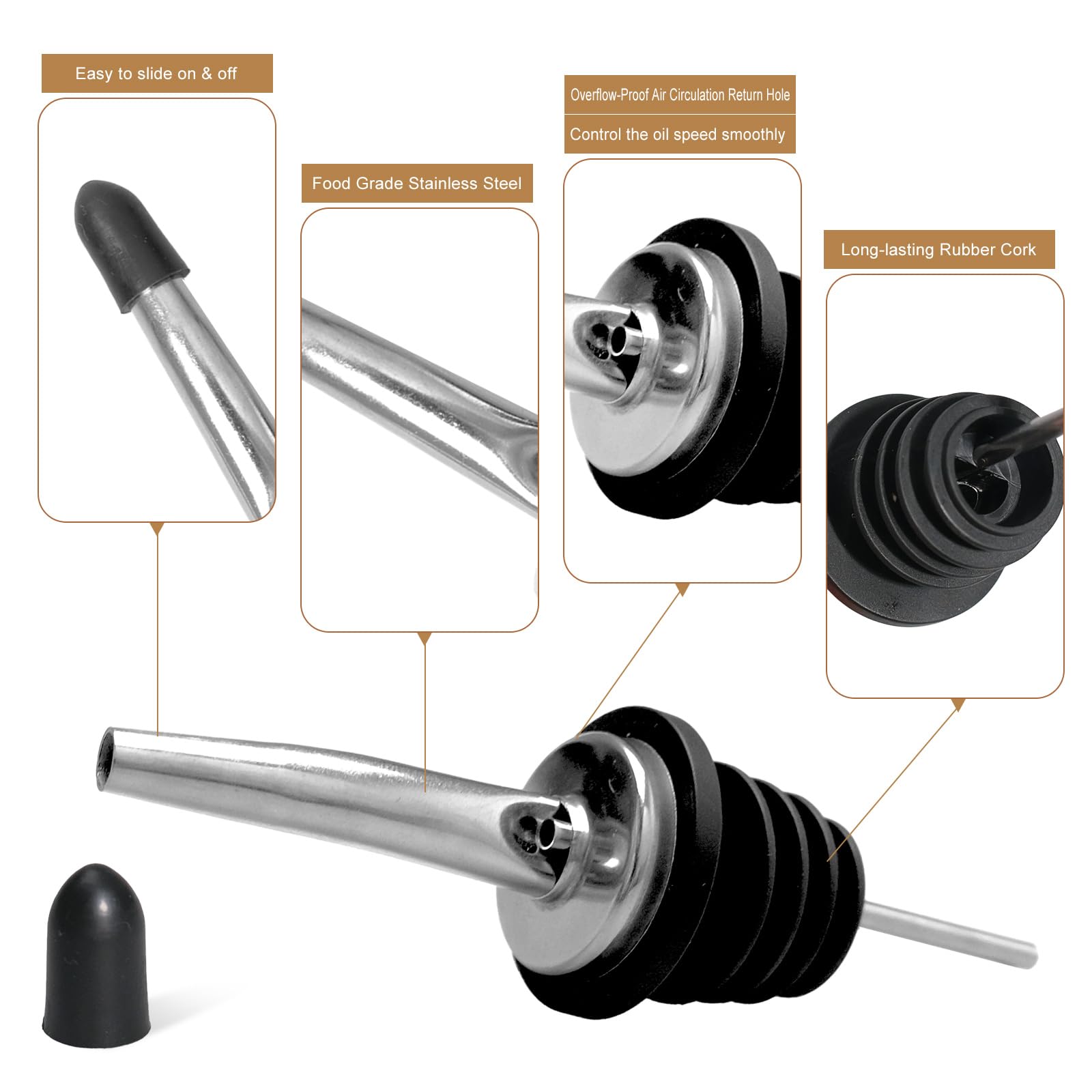 Olutacot brushes included for easy pourer cleaning