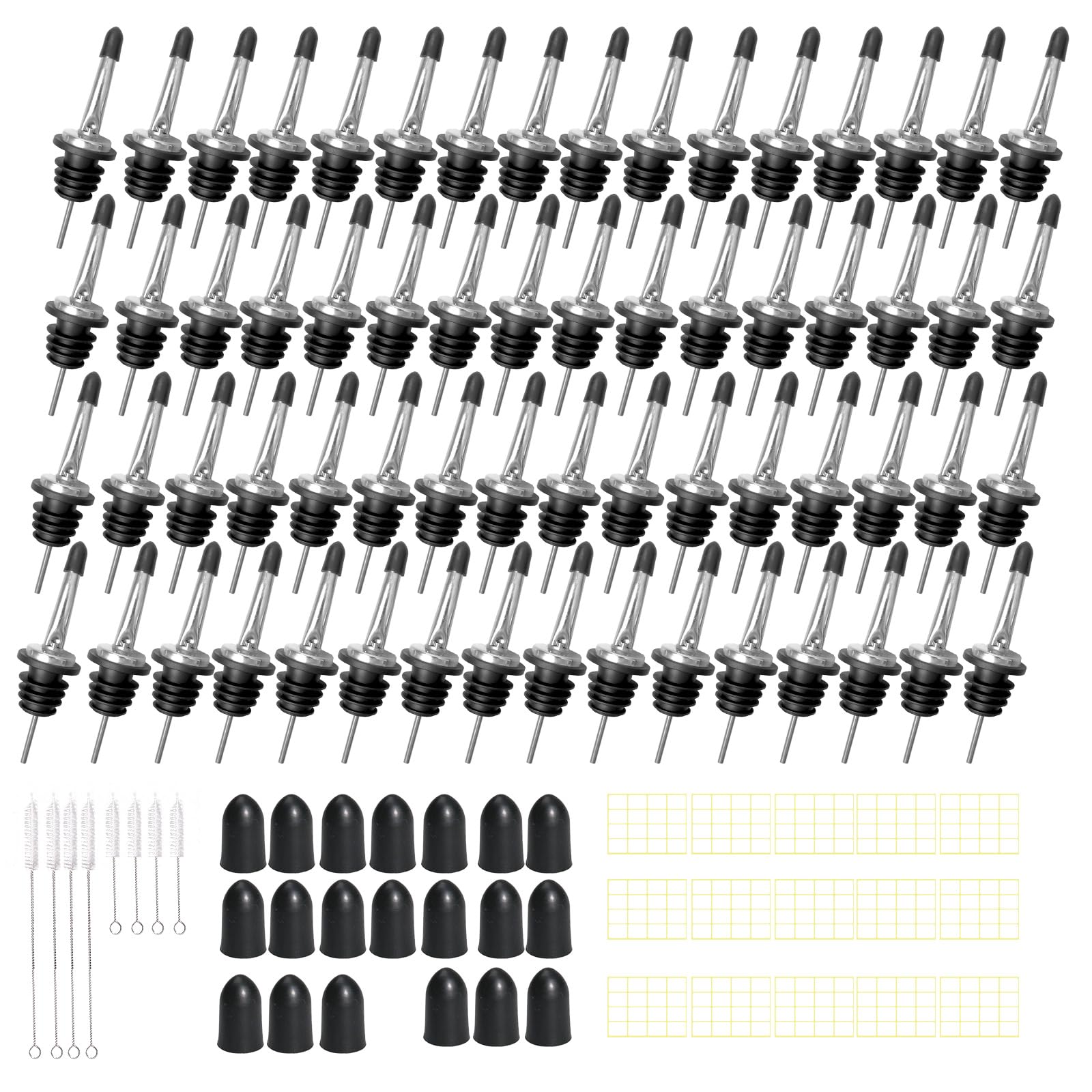 Olutacot 80-pack stainless steel pourers for smooth pours in bars