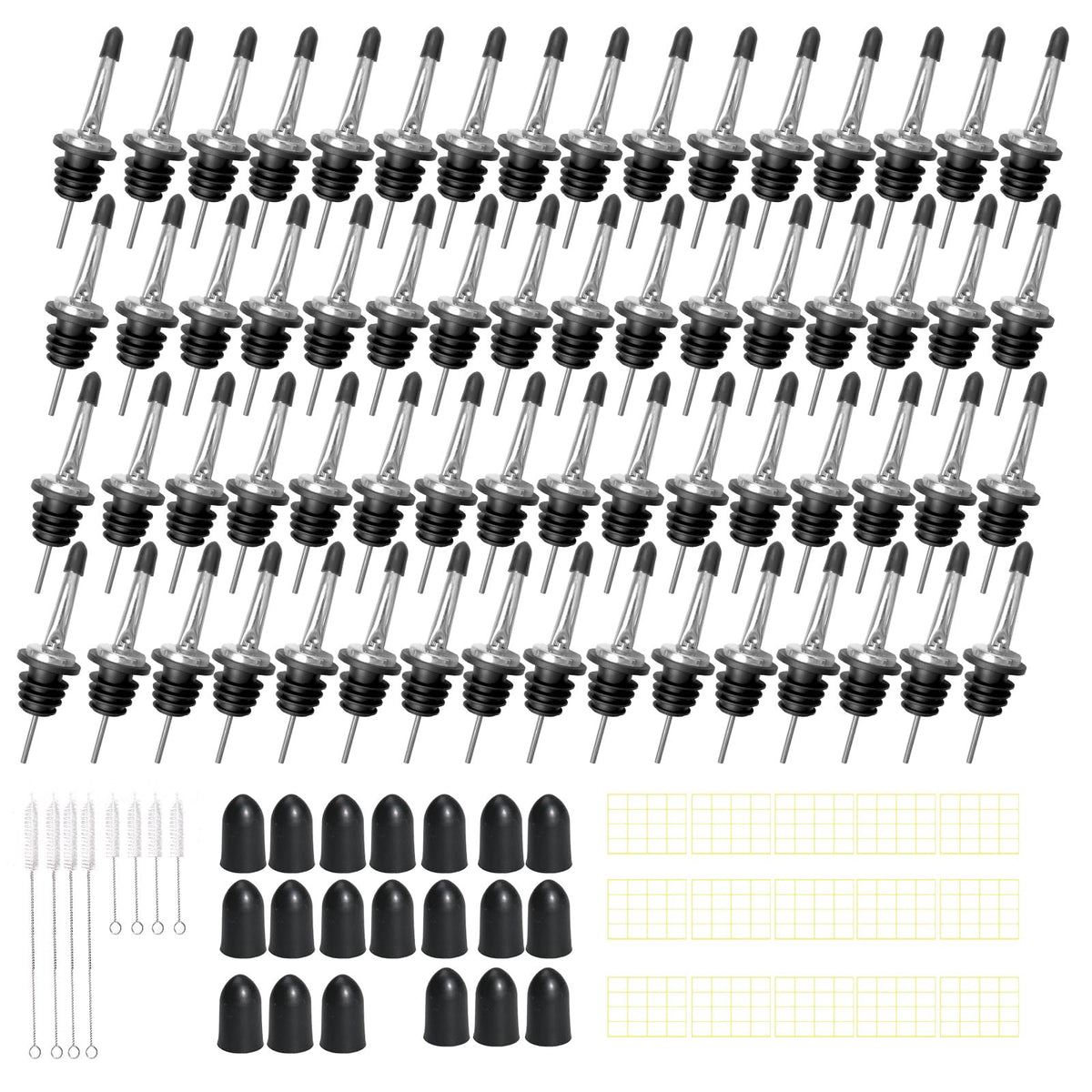 Olutacot 80-pack stainless steel pourers for smooth pours in bars