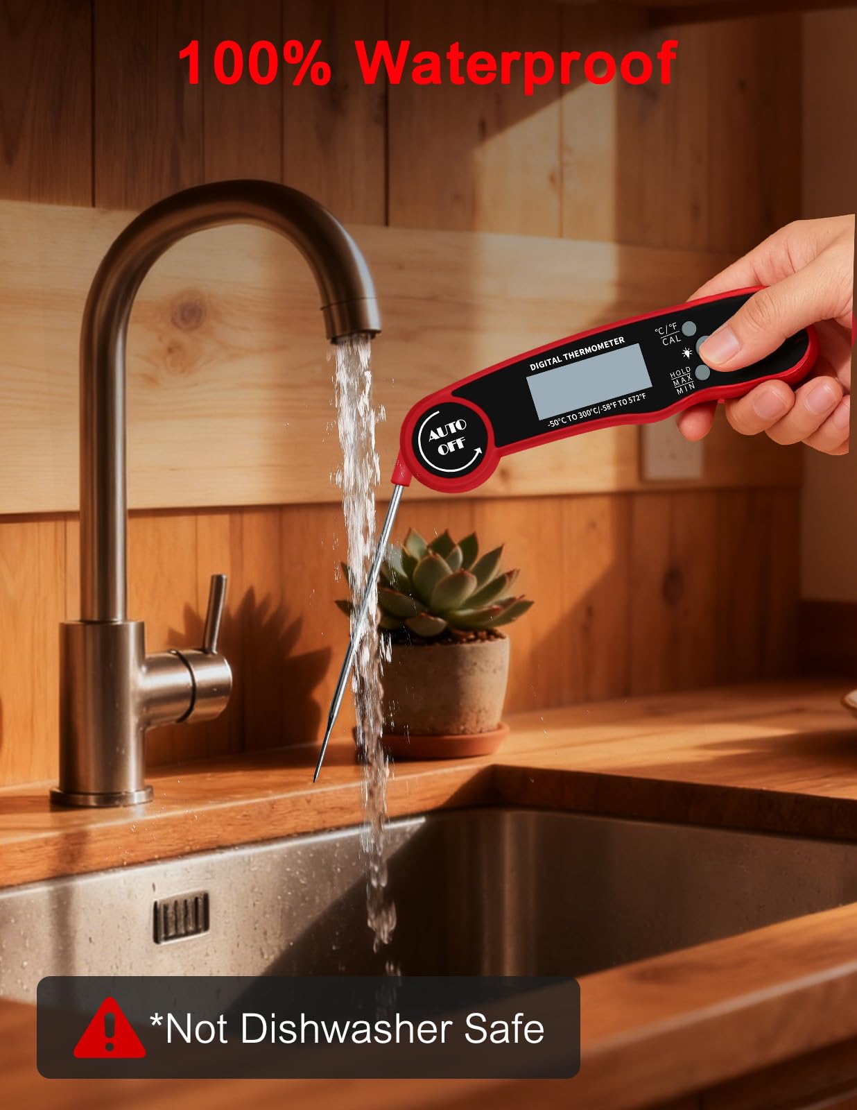 Olwaiy meat thermometer bottle-opener function handy during BBQ sessions.