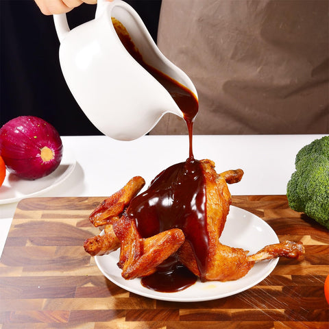 Omesata matching saucer catches drips, keeping the table tidy