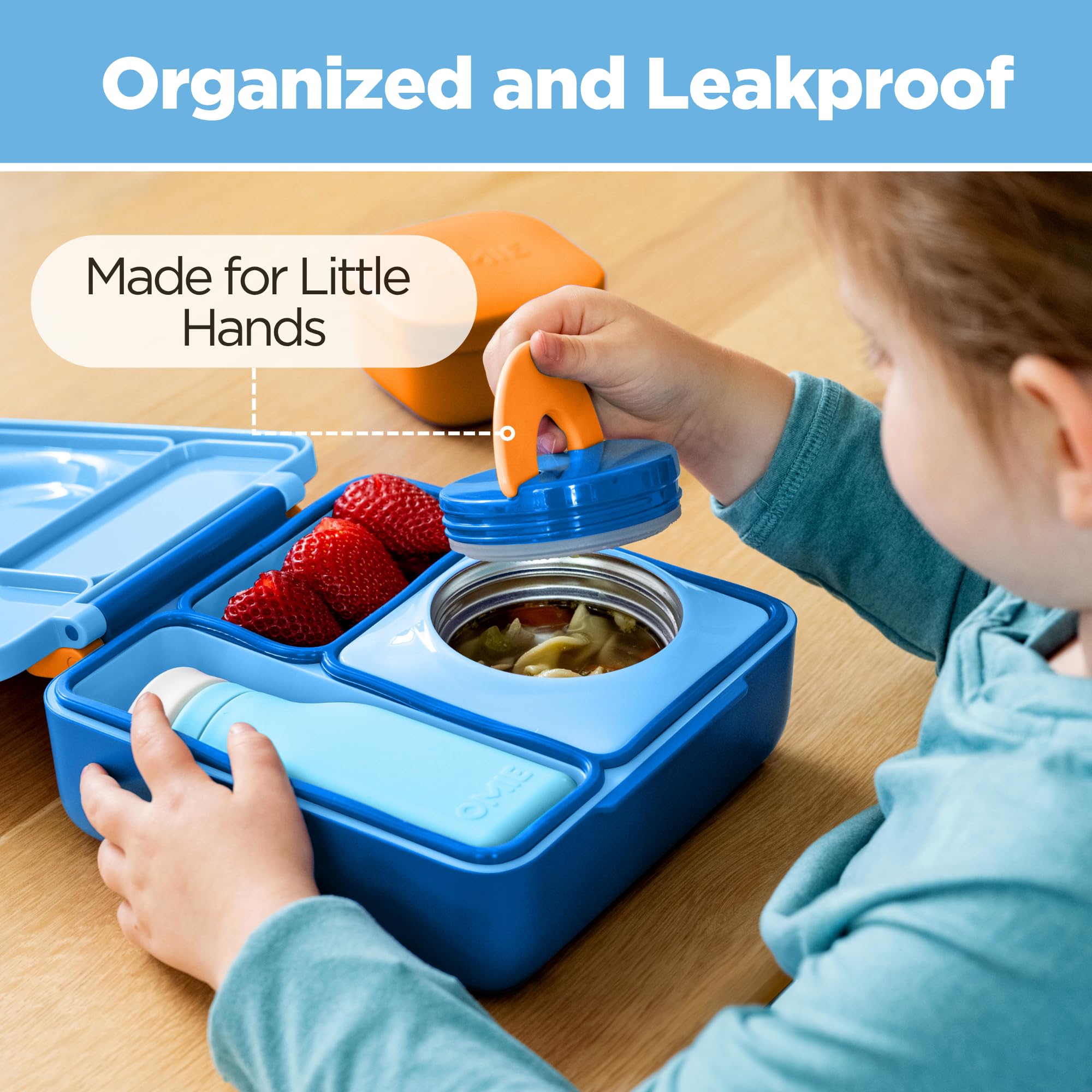 OmieBox Blue Sky easy-clean design makes maintenance quick after meals.