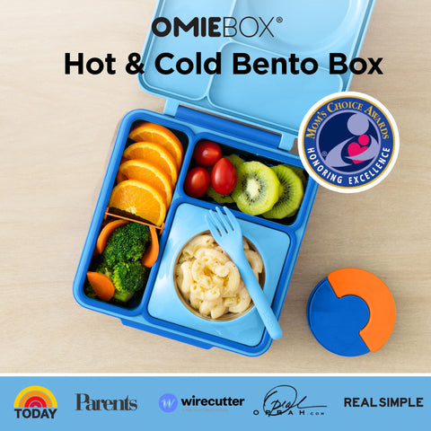 OmieBox Blue Sky leakproof design helps keep liquids secure during school commutes.