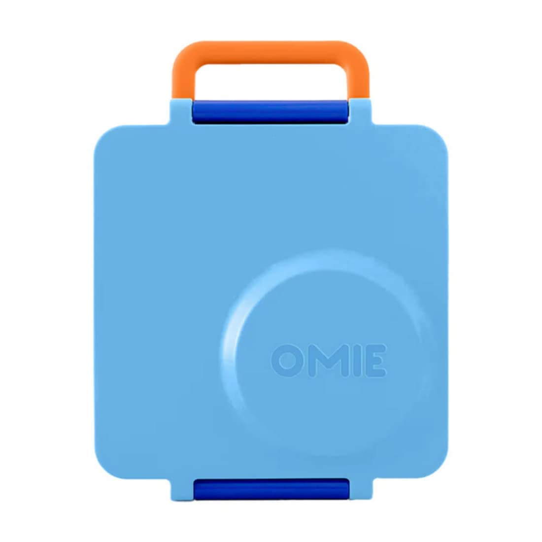 OmieBox Blue Sky three compartments organize meals with color-coded sections.