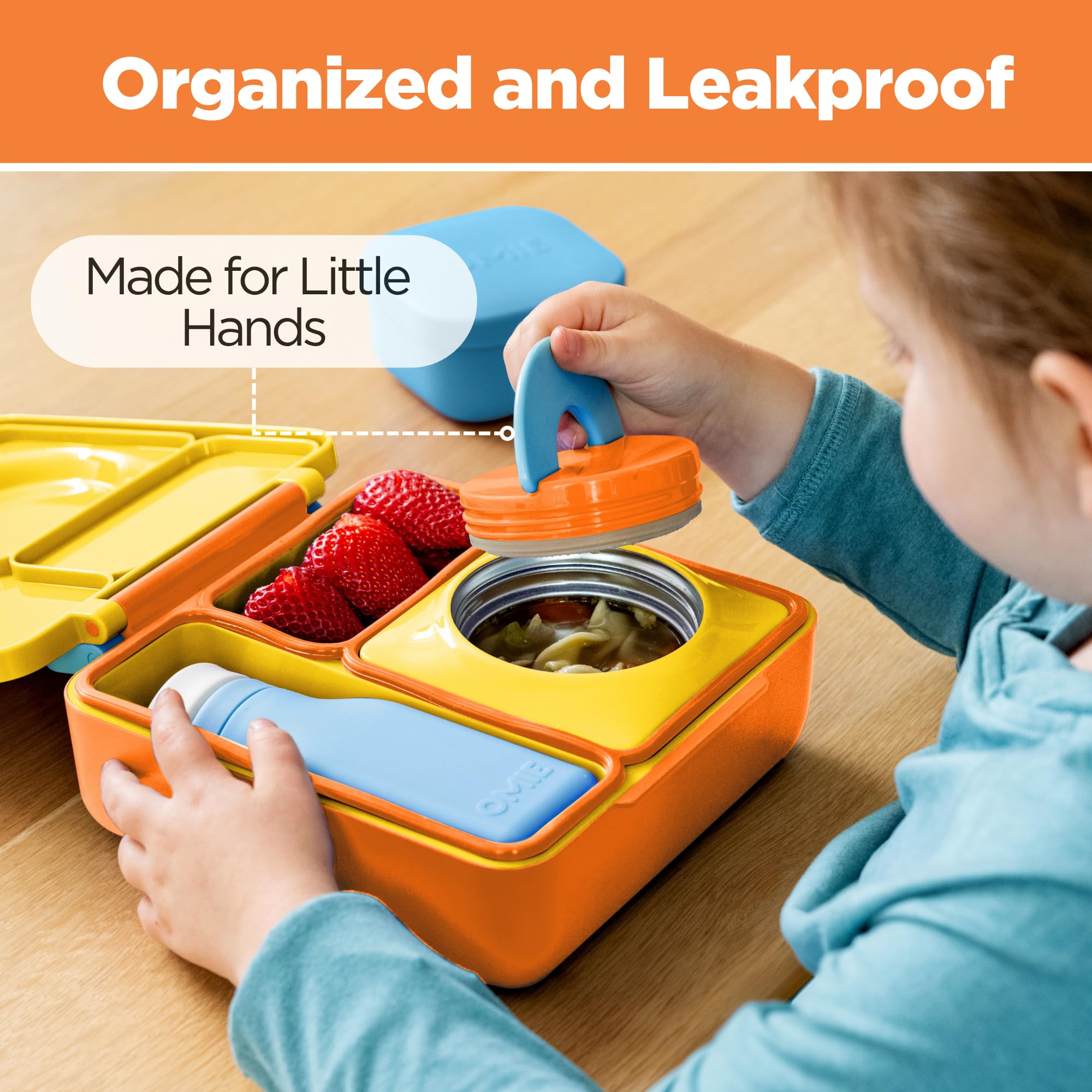 OmieBox dual-temperature zones let hot and cold foods travel together.