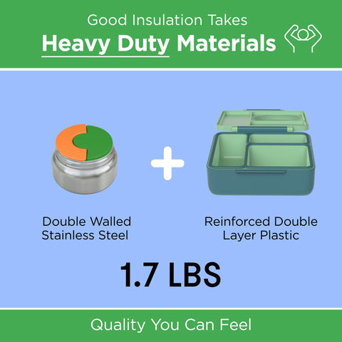 Leakproof seals prevent spills while kids carry meals to class and activities.