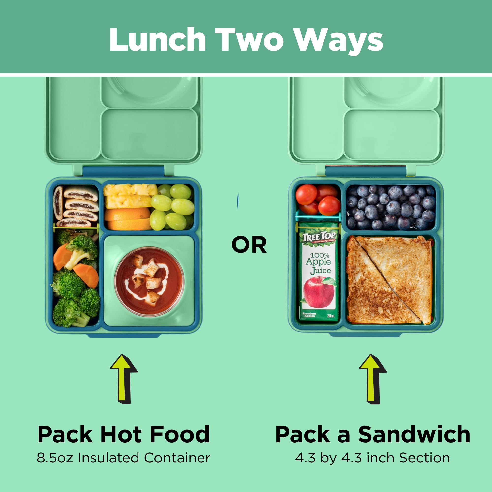 OmieBox Meadow meal setup showing warm entree with fresh fruit