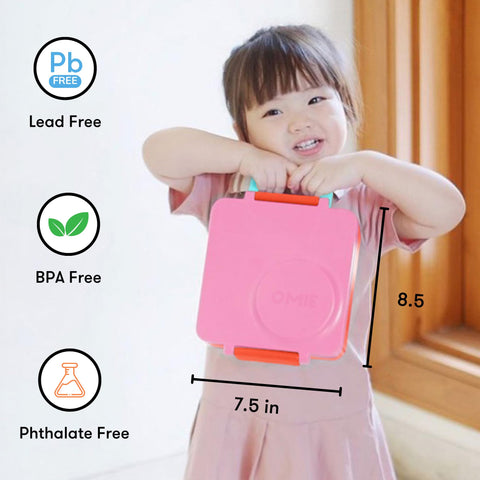 OmieBox Pink Berry easy-clean design for quick washing after meals