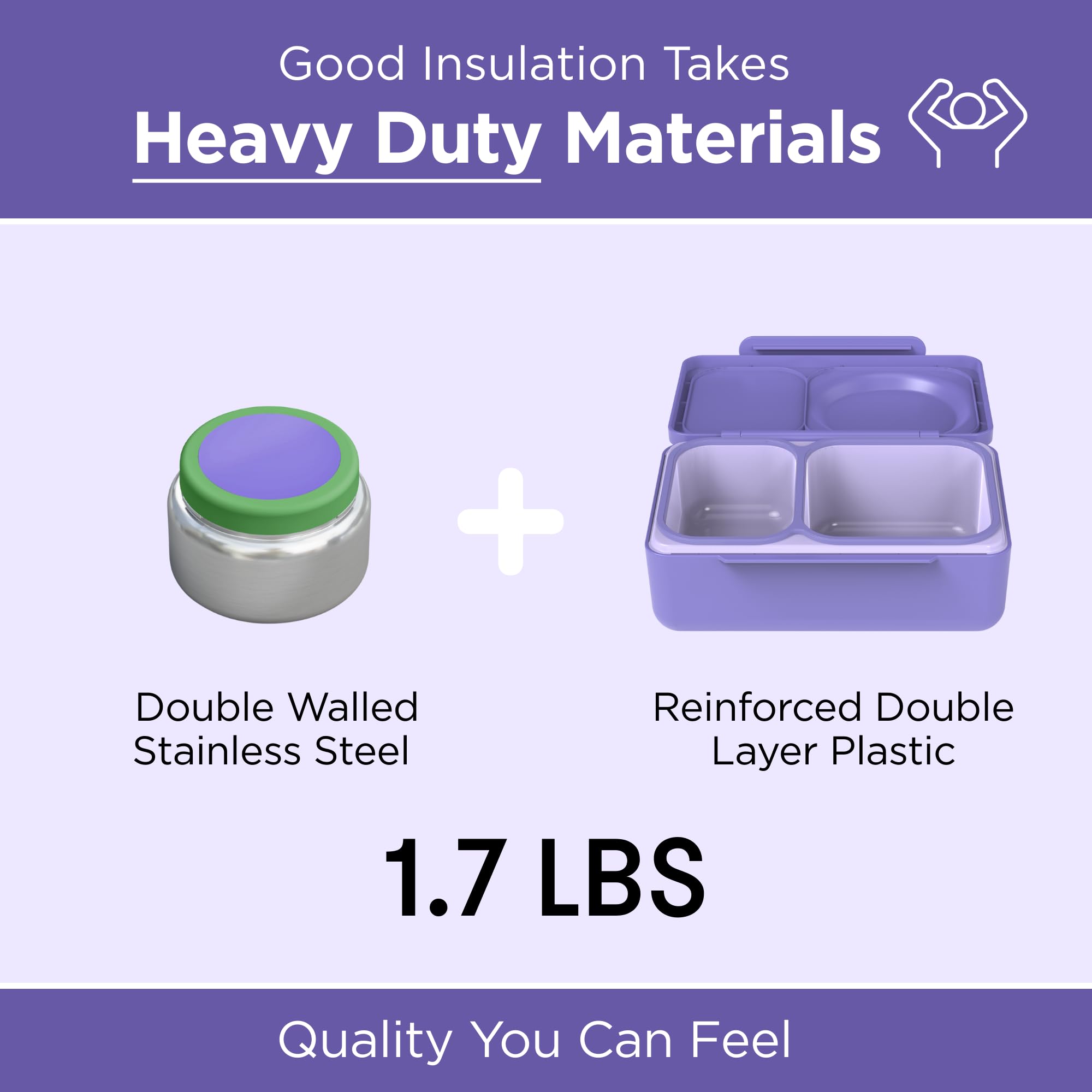 OmieBox UP 18/8 stainless steel, BPA-free and durable.