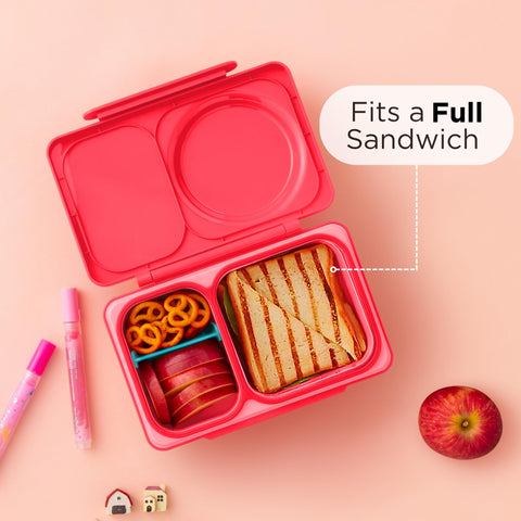 OmieBox UP two compartments—separate hot and cold foods in one compact box.
