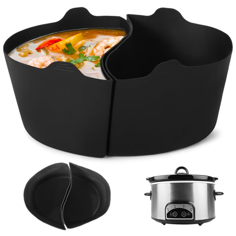 OMISTAR 6QT oval silicone liner with dual compartments for two meal options.