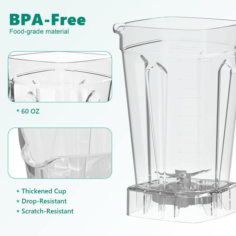 OMMO Blender dishwasher-safe lid for easy pouring and cleanup