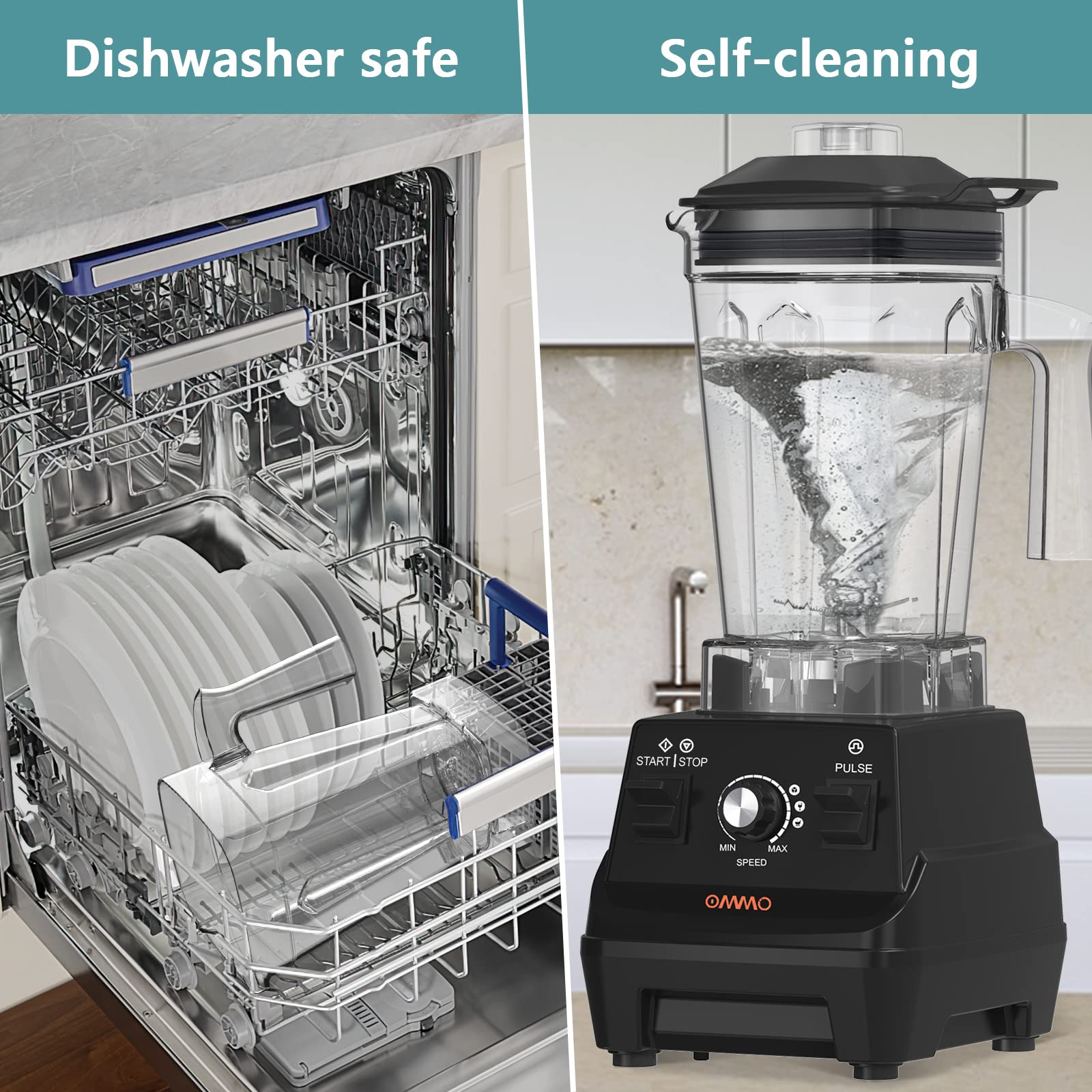 OMMO Blender dishwasher-safe parts simplify cleanup after blending.