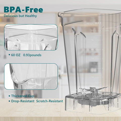 OMMO Blender lid with handle for easy pouring and spill-free use.