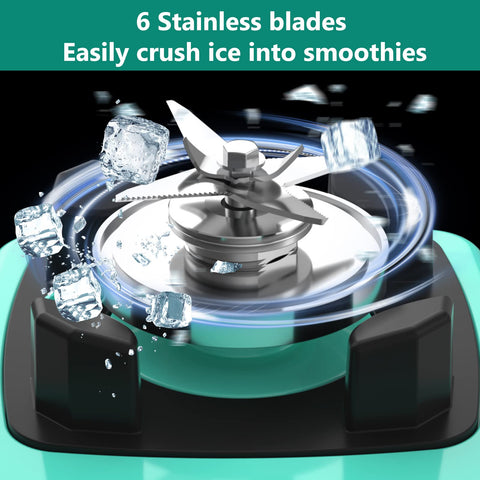 OMMO Blender with six stainless steel blades for efficient ice crushing