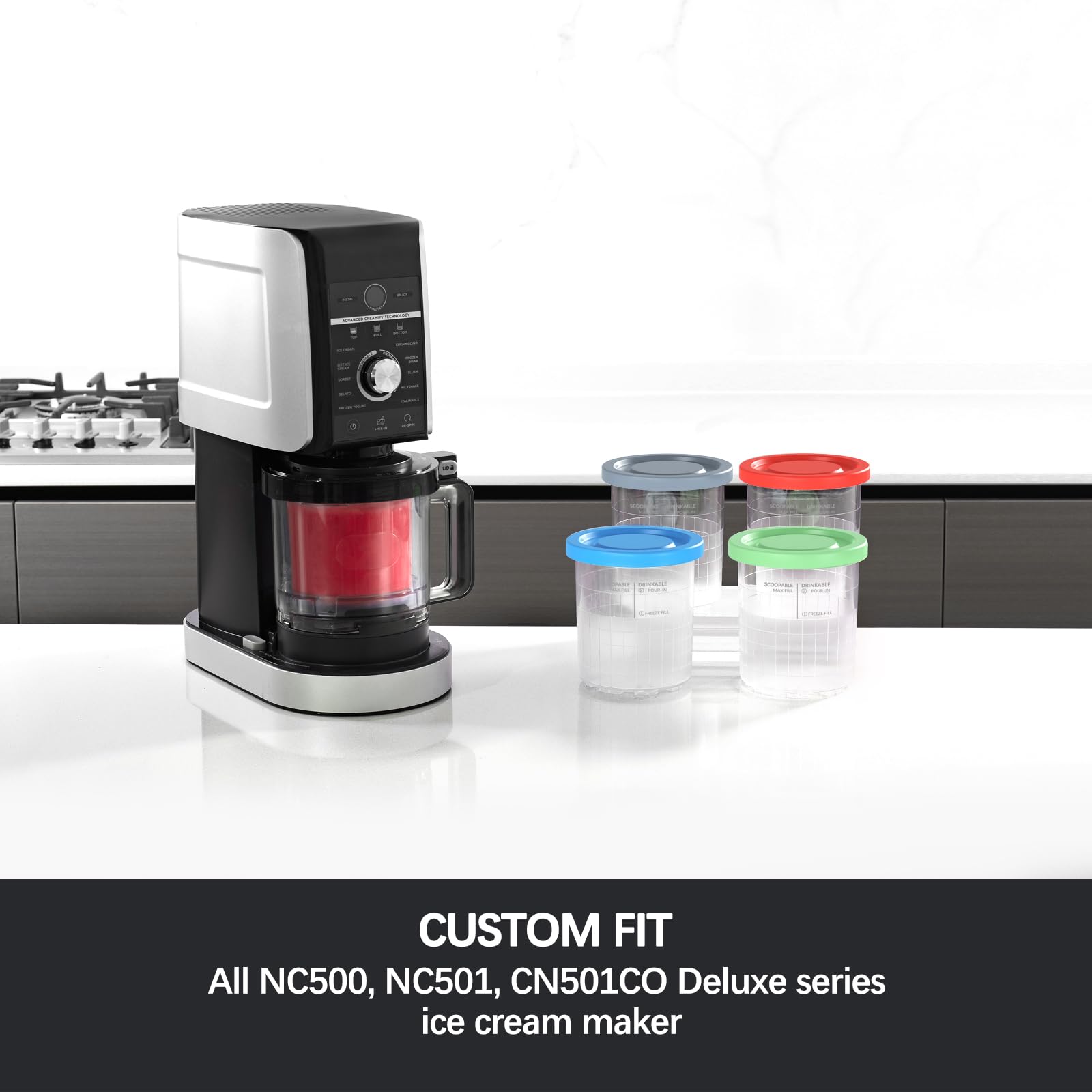Omnikit deluxe pint red, easy portioning and serving frozen treats.