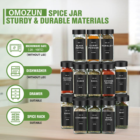 Shaker inserts with OMOZUN jars for controlled seasoning dispensing