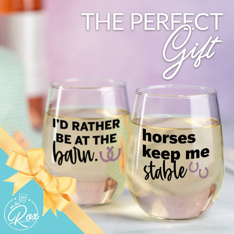 On The Rox Drinks colored horse design adds cheerful style to any table