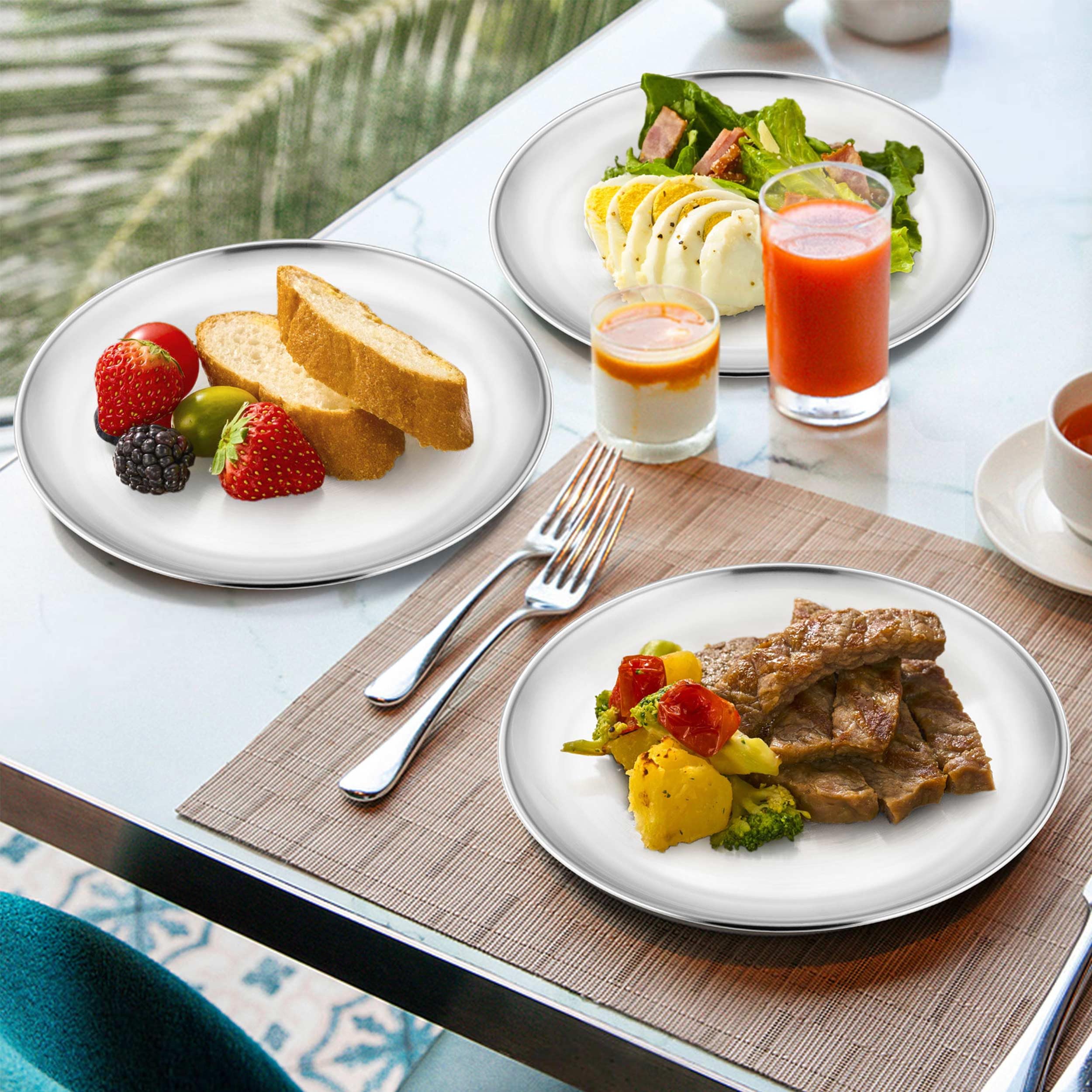 Onader 304 stainless steel dinner plate shows durability and rust resistance