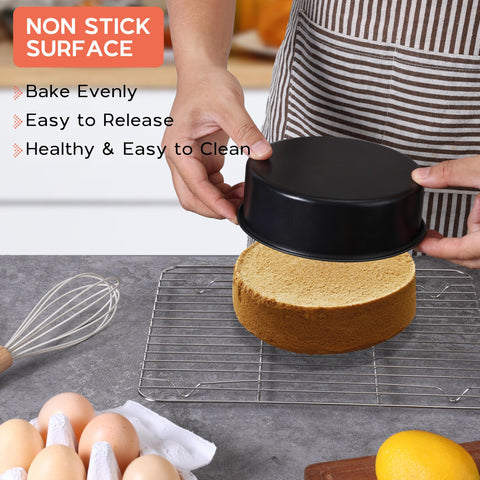 Onader 90-degree straight side design creates neat slices and uniform layers