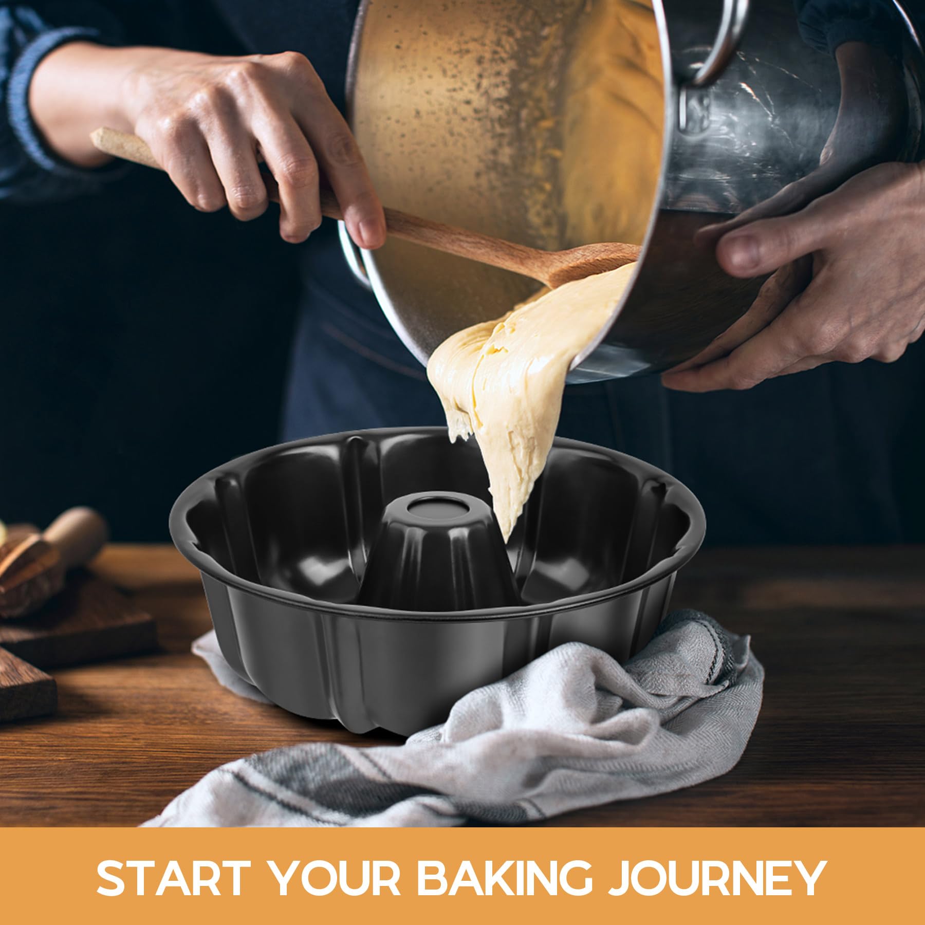 Onader durable carbon steel oven-safe badge highlights long-lasting performance.