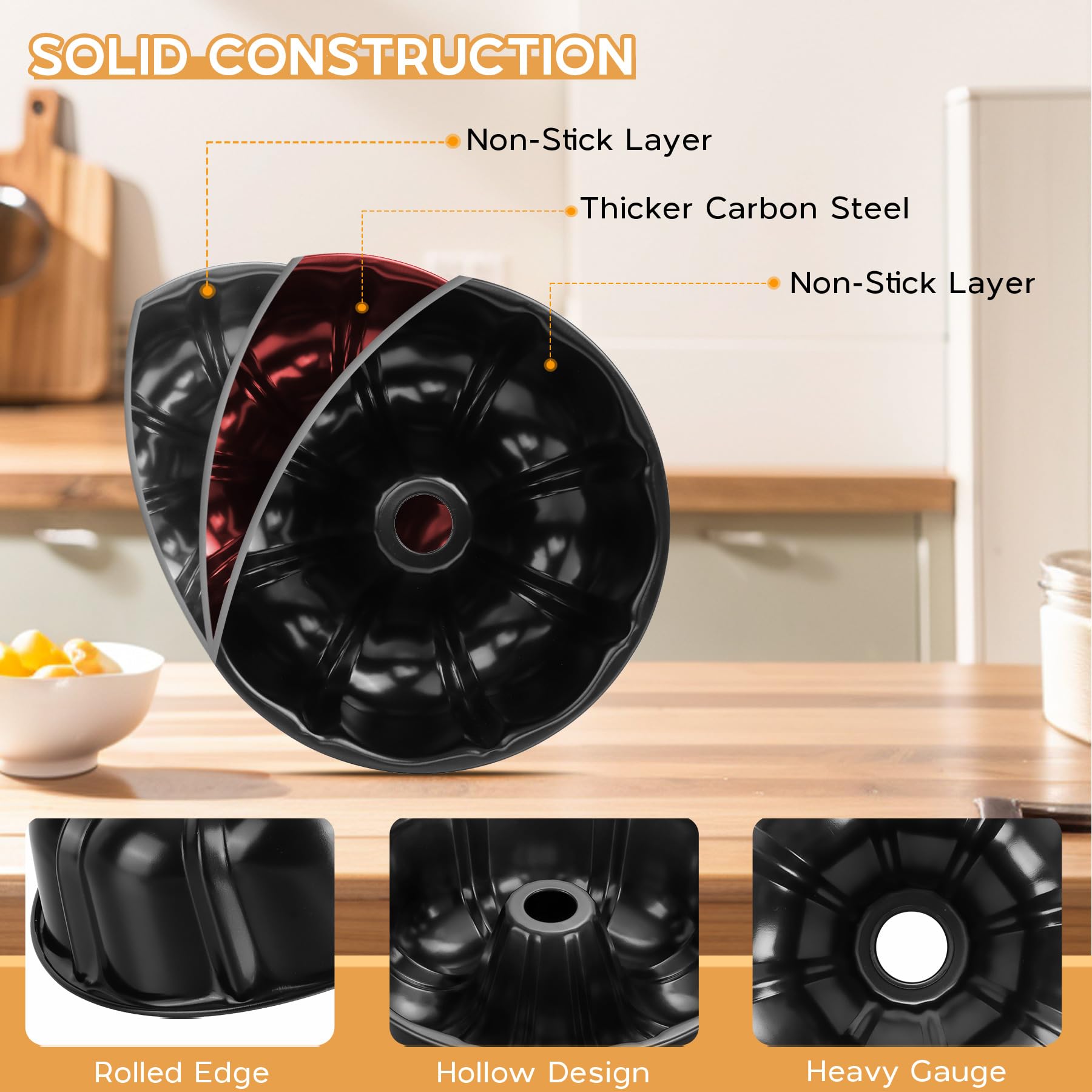 Onader nonstick coating close-up demonstrates easy release and cleanup.
