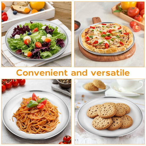 Onader oven-safe metal plate suitable for reheating meals