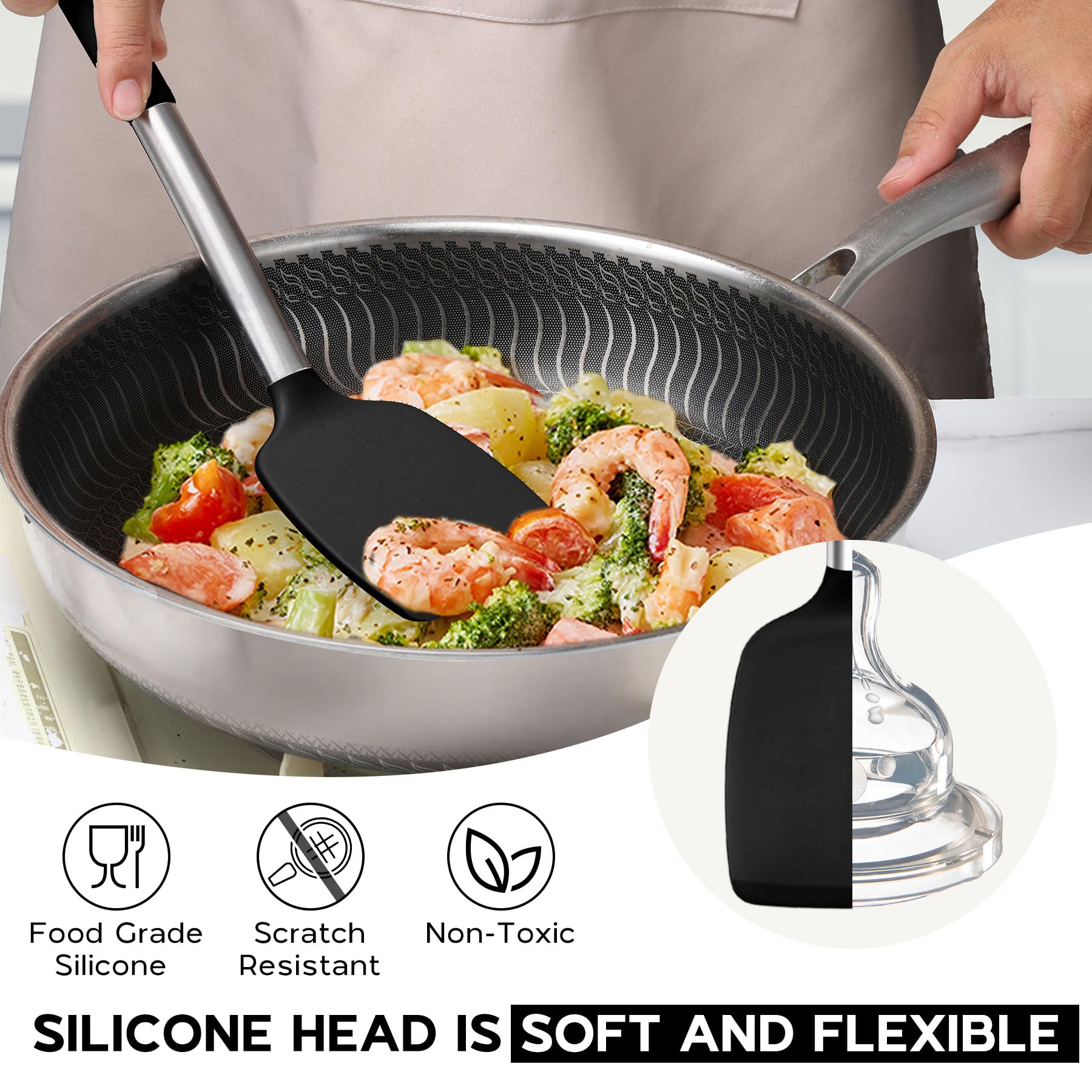 Onader serving spoon for serving sauces and sides, easy to clean.