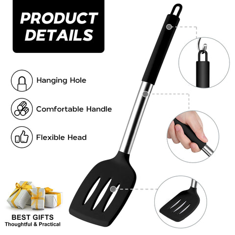 Onader solid turner with heat-resistant handle for sturdy cooking.