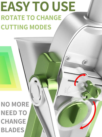 ONCE FOR ALL in-use julienne mode demonstrates uniform stick-cutting for salads