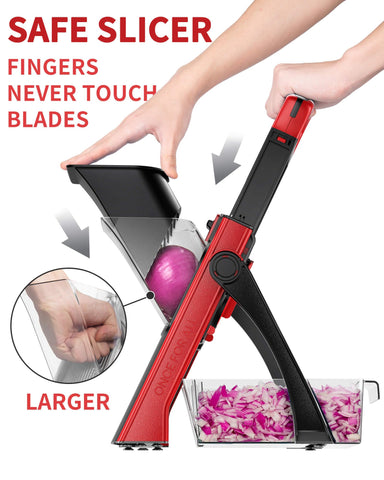 ONCE FOR ALL Safe Mandoline Slicer adjustable thickness 0.1–8mm for precise slices